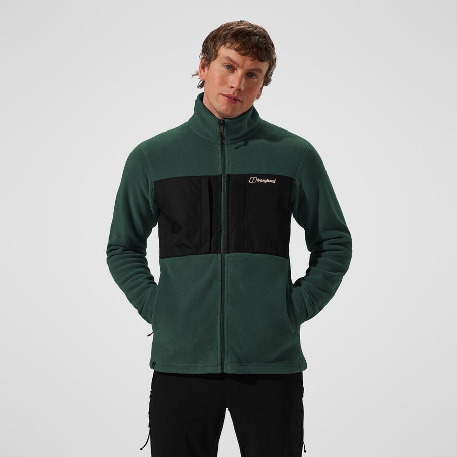 men s prism guide interactive polartec fleece jacket - greenblack die berghaus