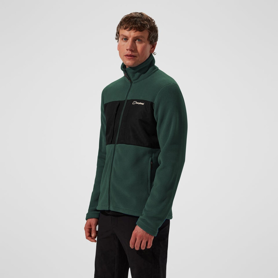 men s prism guide interactive polartec fleece jacket - greenblack die berghaus