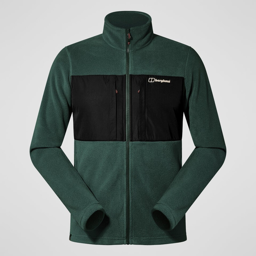 men s prism guide interactive polartec fleece jacket - greenblack die berghaus