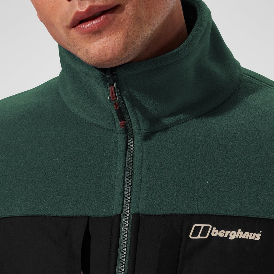 men s prism guide interactive polartec fleece jacket - greenblack die berghaus