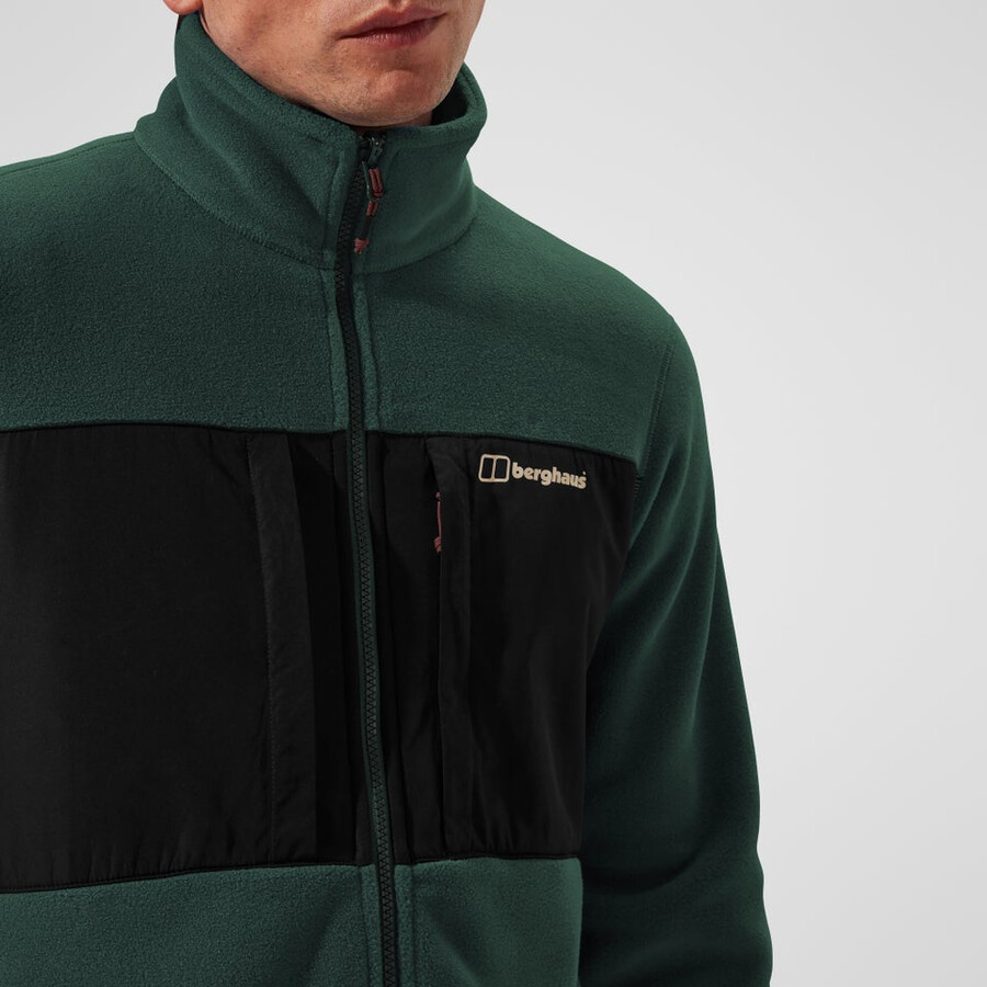 men s prism guide interactive polartec fleece jacket - greenblack die berghaus