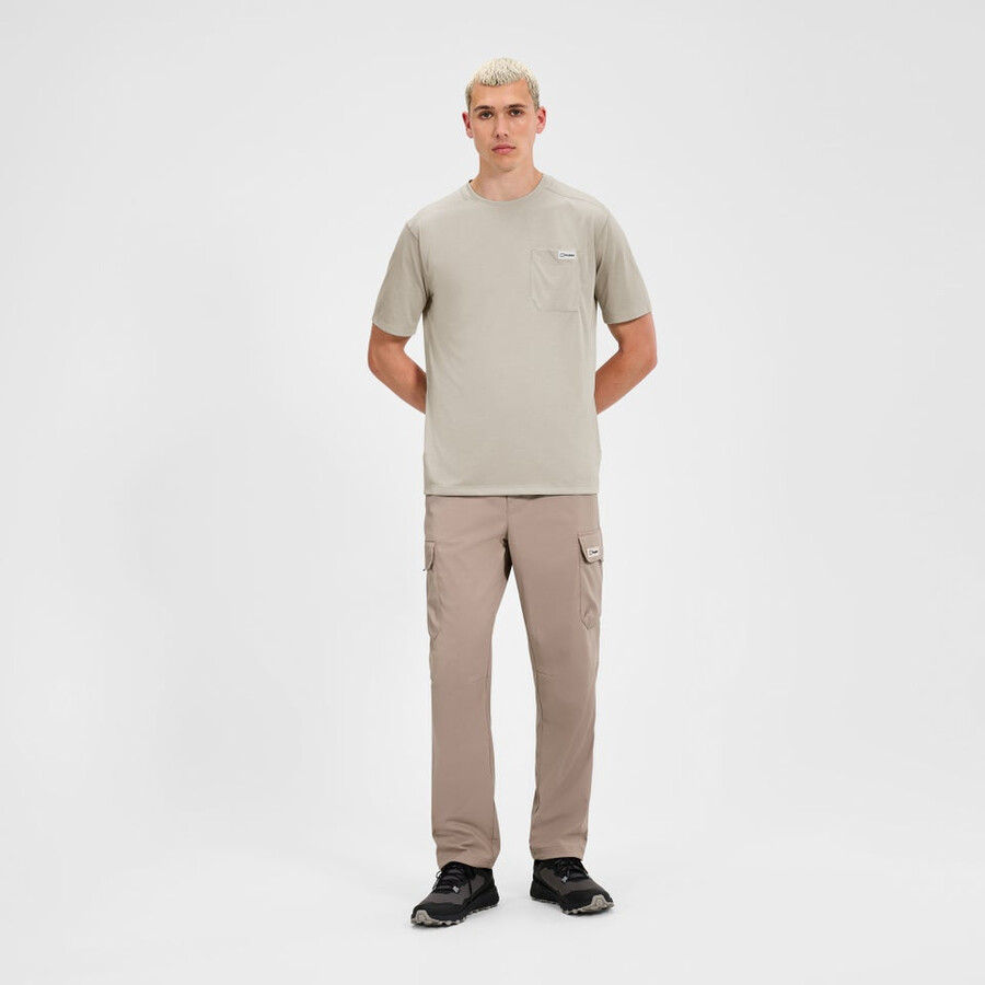 men s entspannt mit kurzen Ärmeln tech tee - grau berghaus