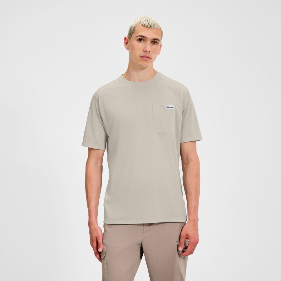 men s entspannt mit kurzen Ärmeln tech tee - grau berghaus