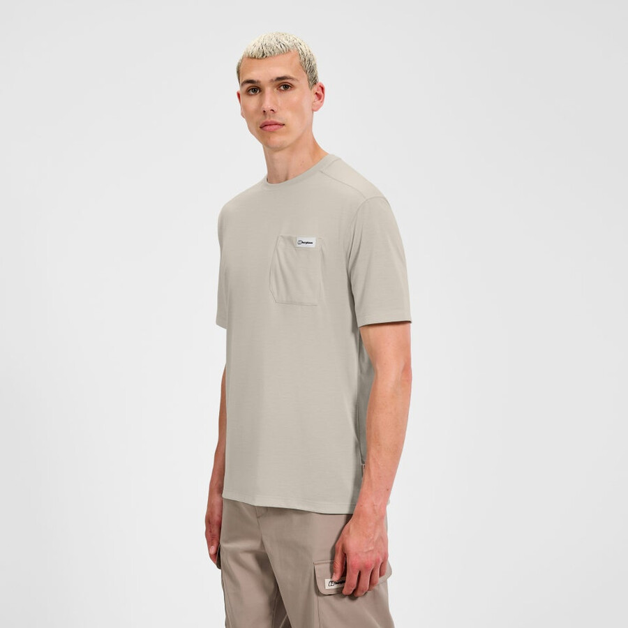 men s entspannt mit kurzen Ärmeln tech tee - grau berghaus