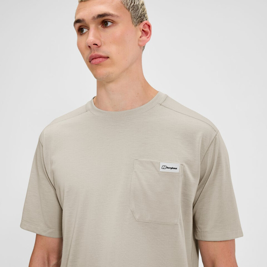 men s entspannt mit kurzen Ärmeln tech tee - grau berghaus