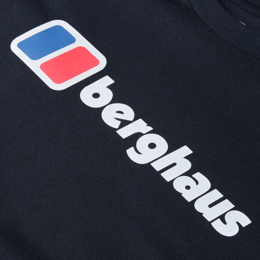 men s berghaus big logo long sleeve tee - schwarz berghaus
