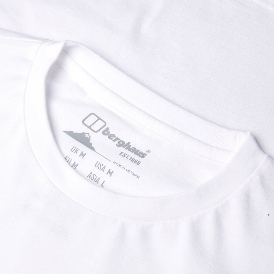 men s berghaus big logo long sleeve tee - white berghaus