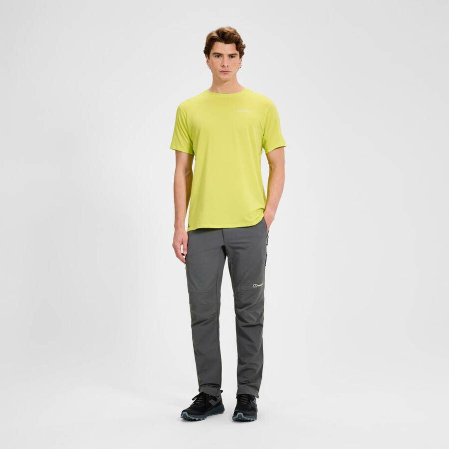 men s delta-kurze Ärmel tech tee - gelb berghaus