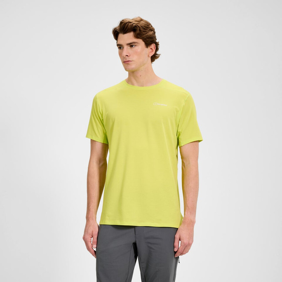 men s delta-kurze Ärmel tech tee - gelb berghaus