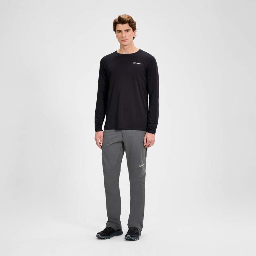men s delta long sleeve tech tee - black die berghaus