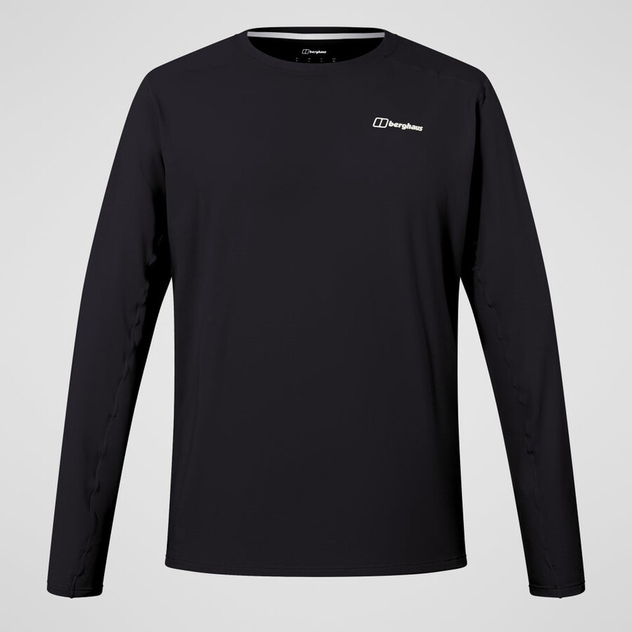 men s delta long sleeve tech tee - black die berghaus