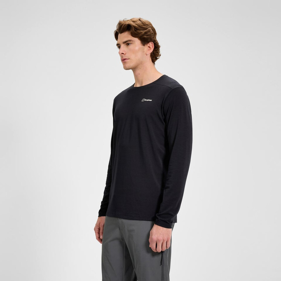 men s delta long sleeve tech tee - black die berghaus