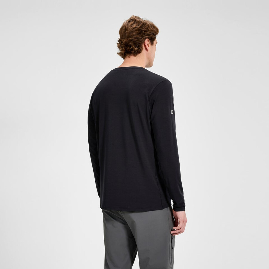 men s delta long sleeve tech tee - black die berghaus
