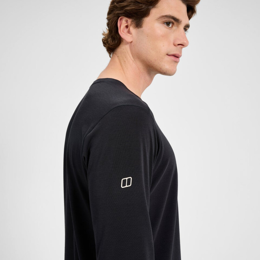 men s delta long sleeve tech tee - black die berghaus