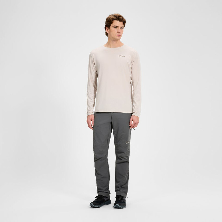 men s delta long sleeve tech tee - grau berghaus
