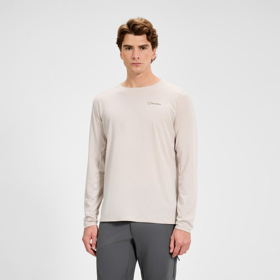 men s delta long sleeve tech tee - grau berghaus