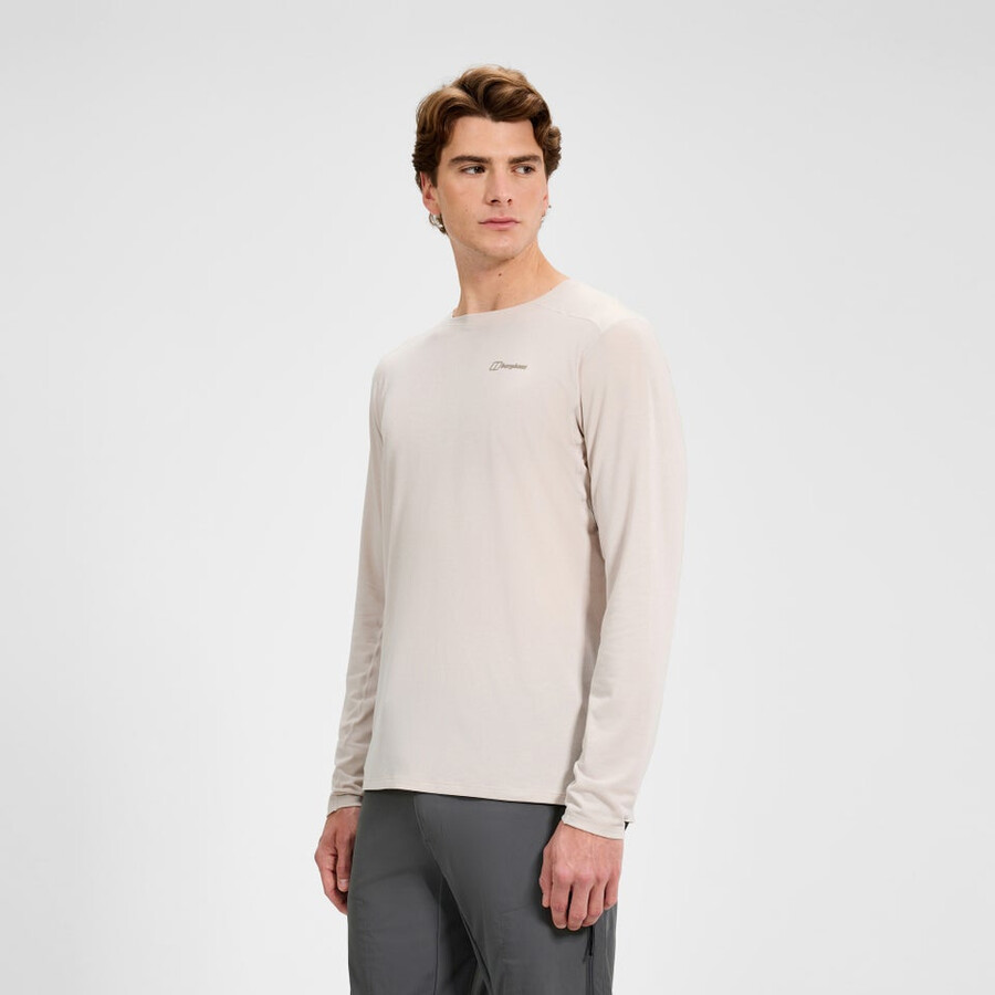 men s delta long sleeve tech tee - grau berghaus