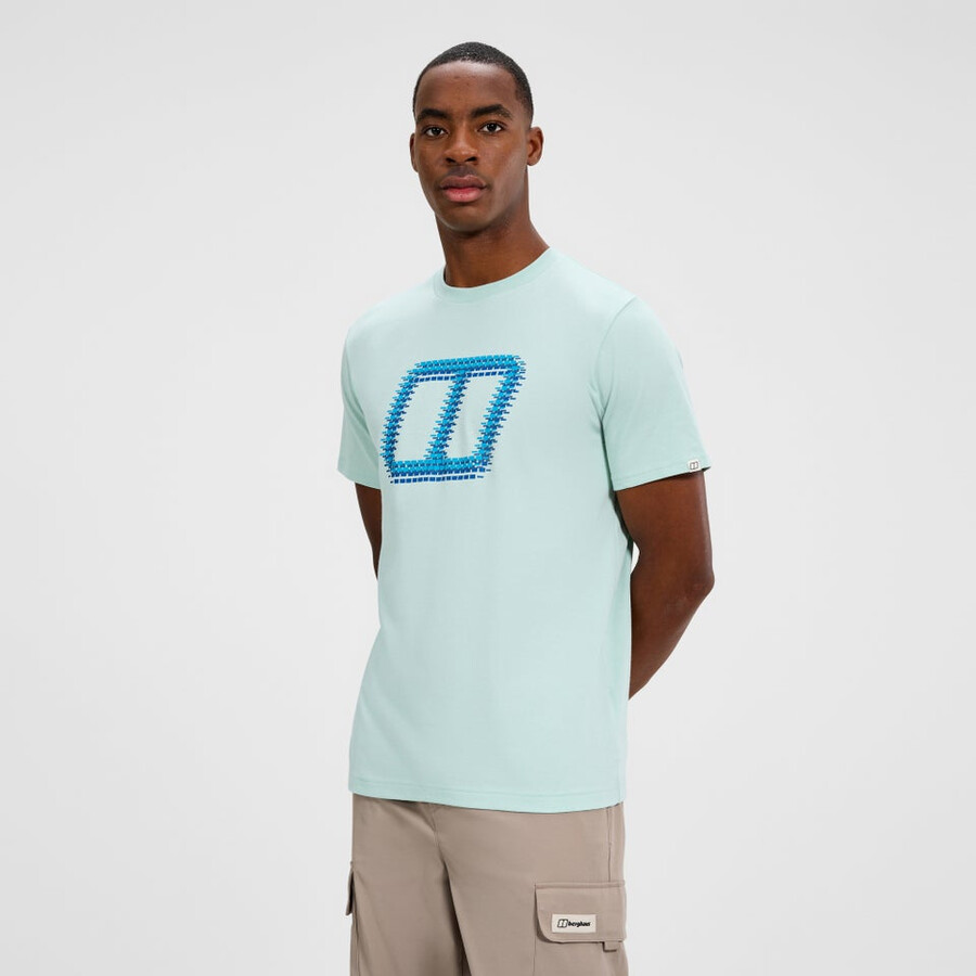 men s glitched blöcke tee - green berghaus
