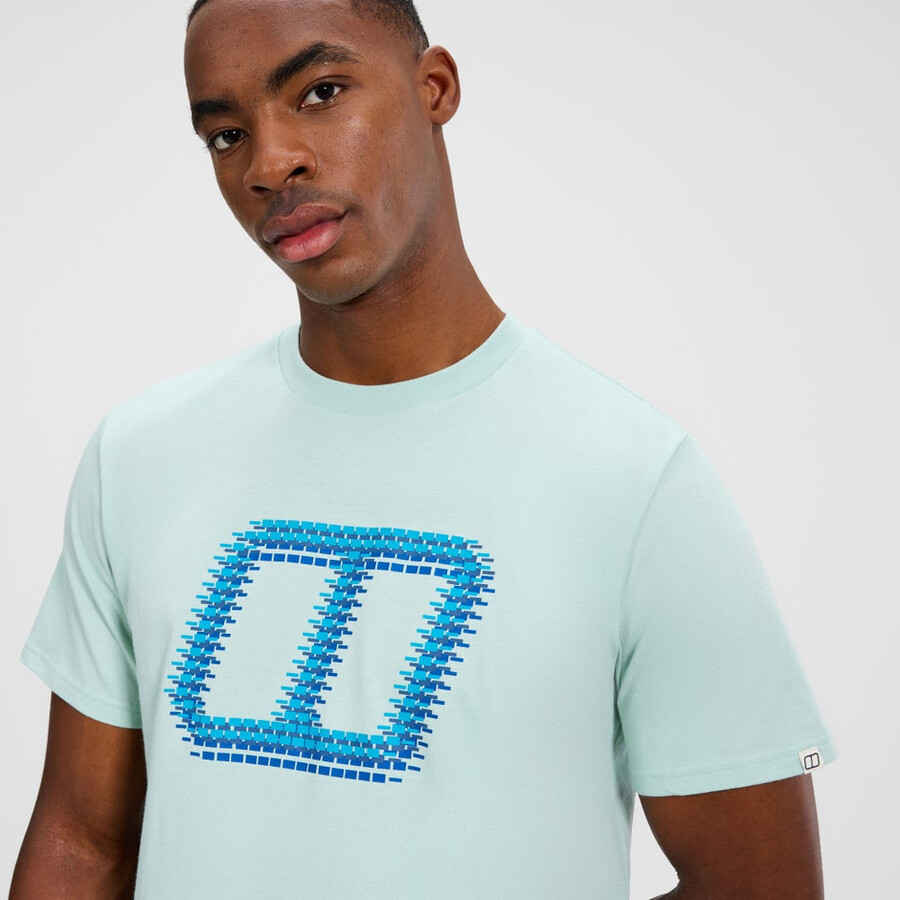 men s glitched blöcke tee - green berghaus