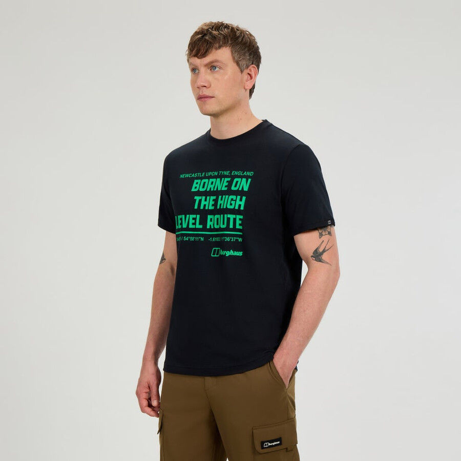 men s high level route tee - black die berghaus