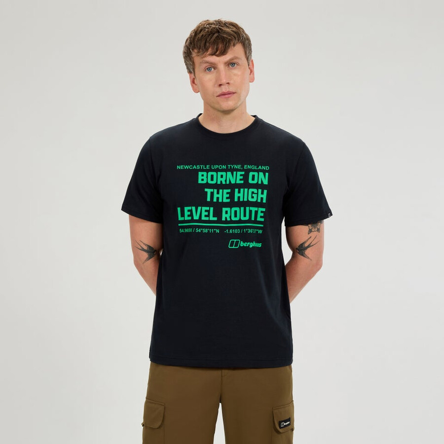 men s high level route tee - black die berghaus
