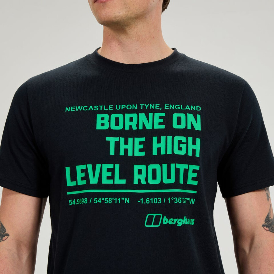 men s high level route tee - black die berghaus