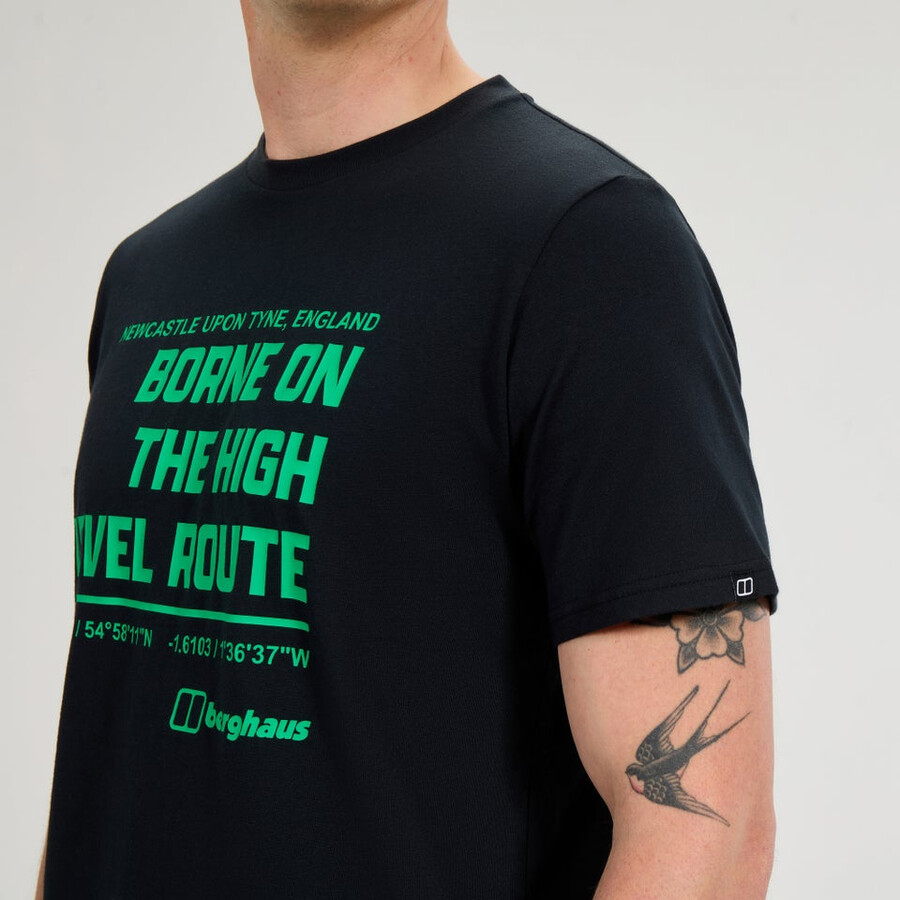 men s high level route tee - black die berghaus