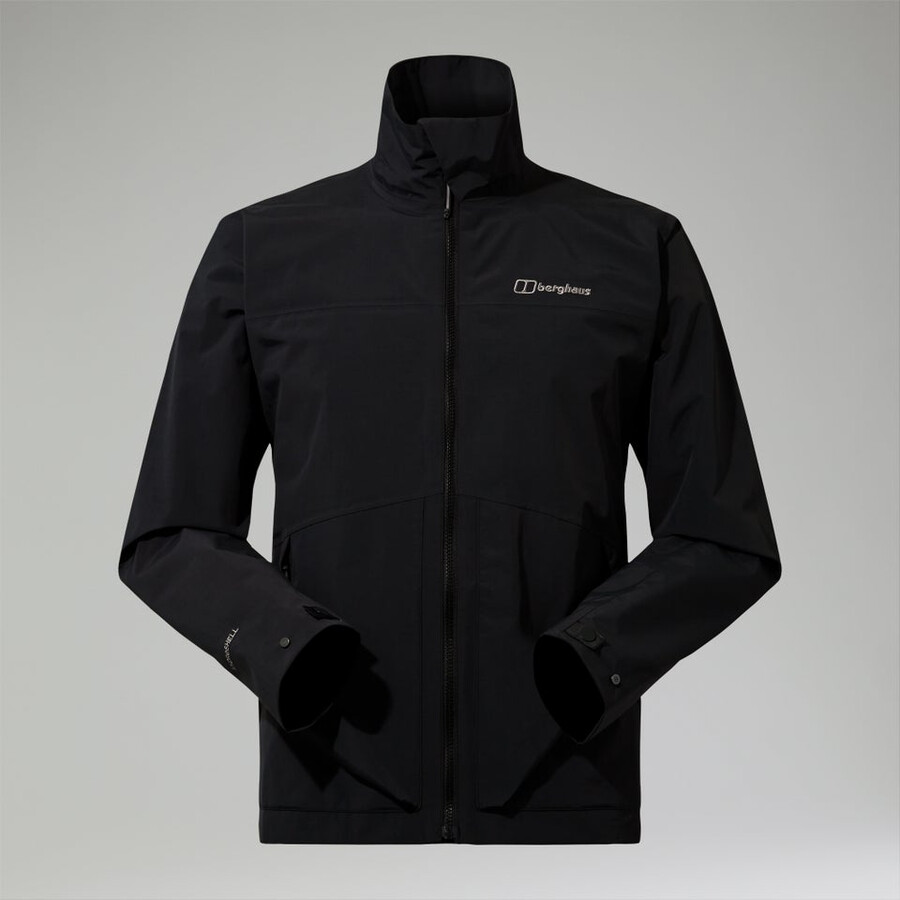 männer woodwalk wasserdichte jacke schwarz berghaus
