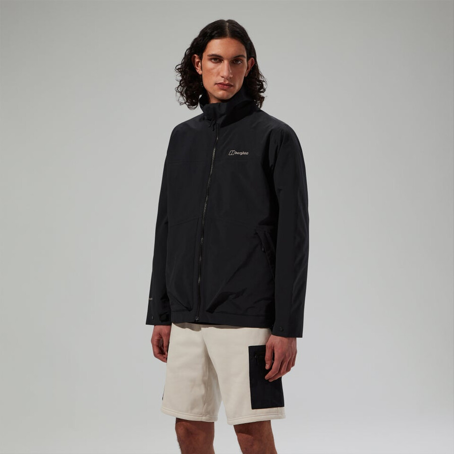 männer woodwalk wasserdichte jacke schwarz berghaus