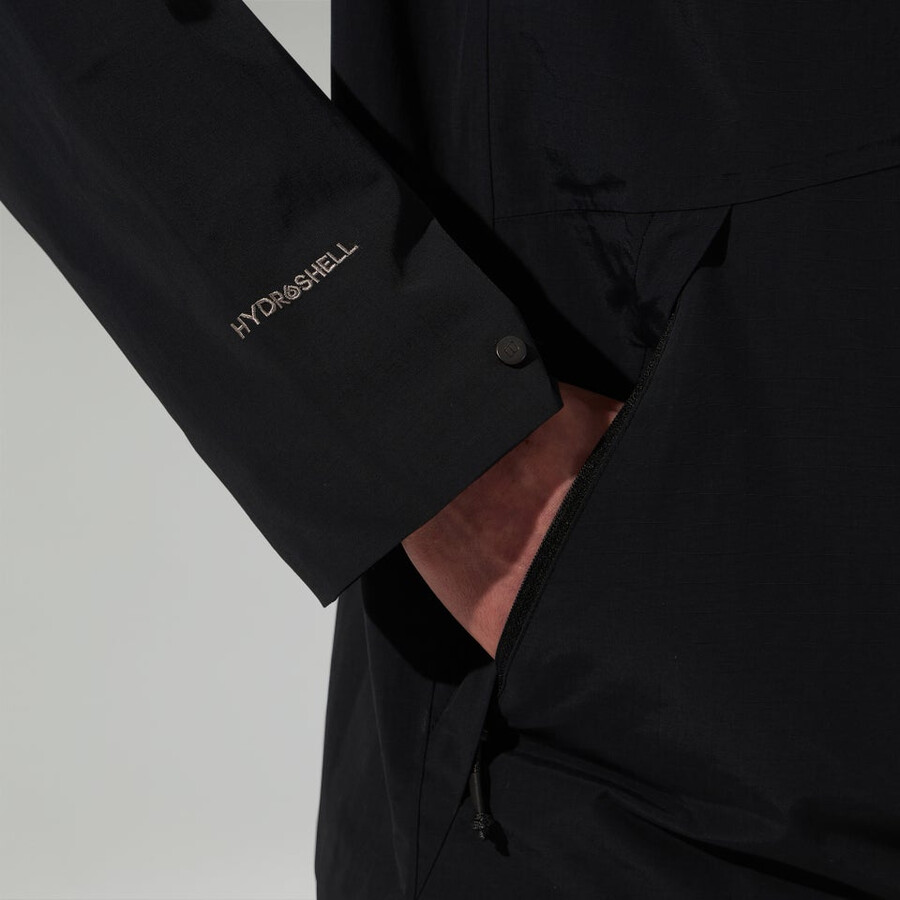 männer woodwalk wasserdichte jacke schwarz berghaus