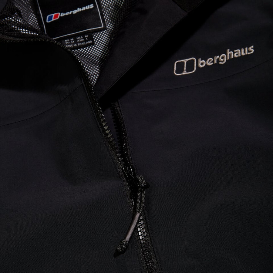 männer woodwalk wasserdichte jacke schwarz berghaus