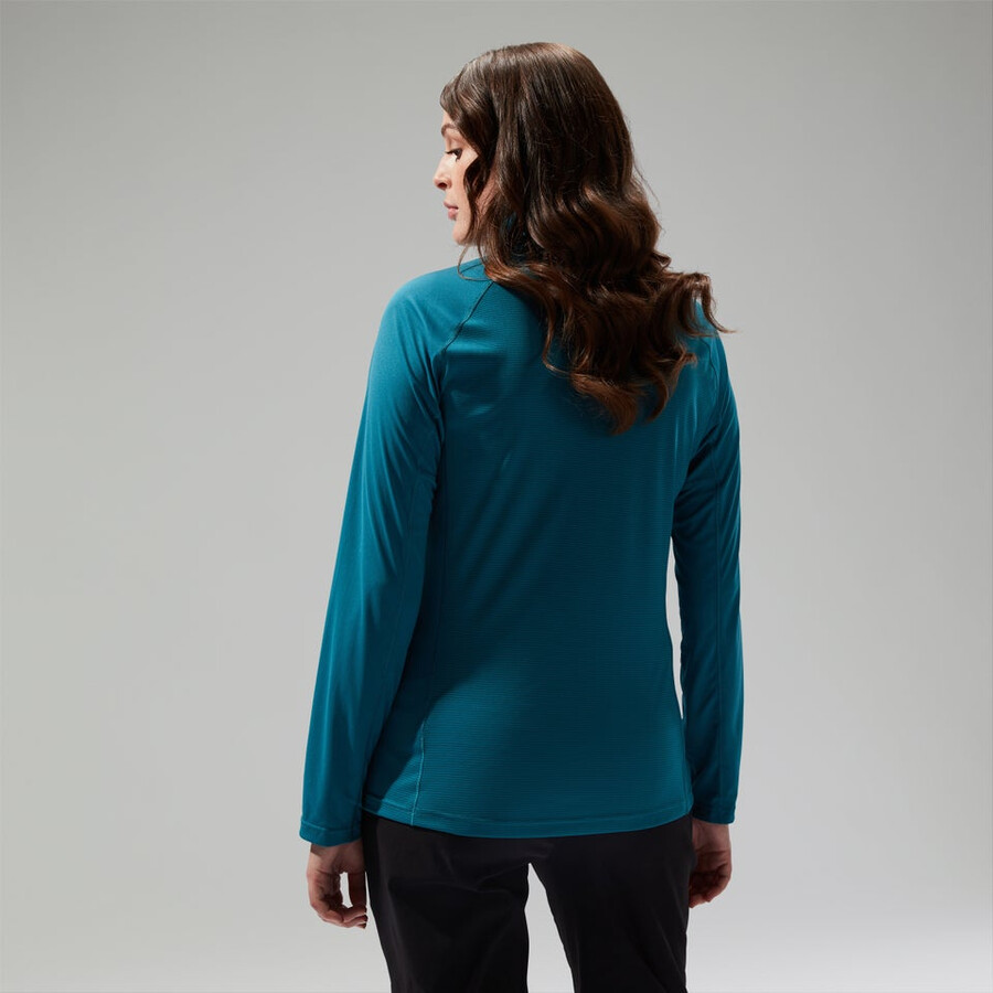 women s 247 half zip maternity long sleeve tech tee - türkis berghaus