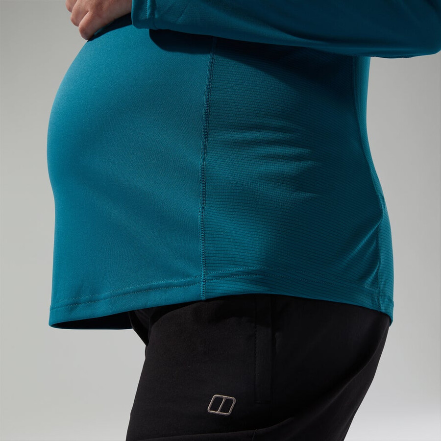 women s 247 half zip maternity long sleeve tech tee - türkis berghaus