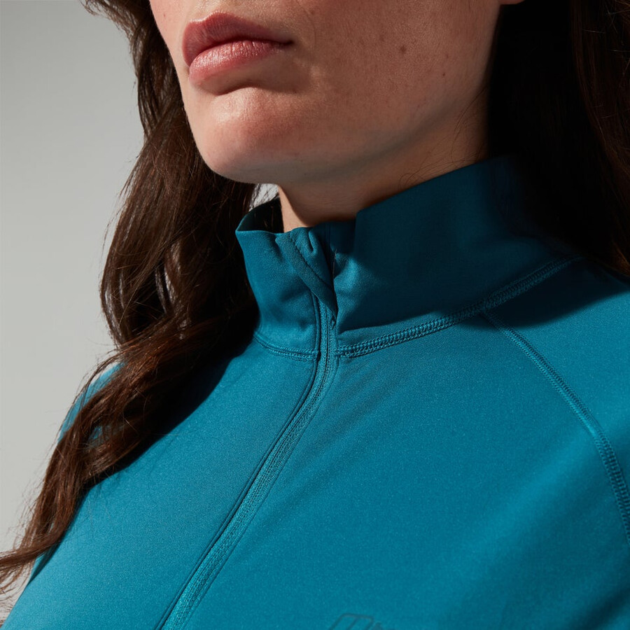 women s 247 half zip maternity long sleeve tech tee - türkis berghaus