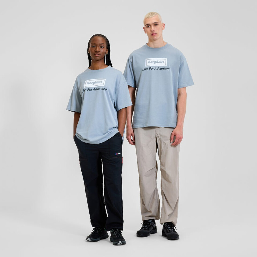 unisex-abenteuer-tour mit tee - grey blue berghaus