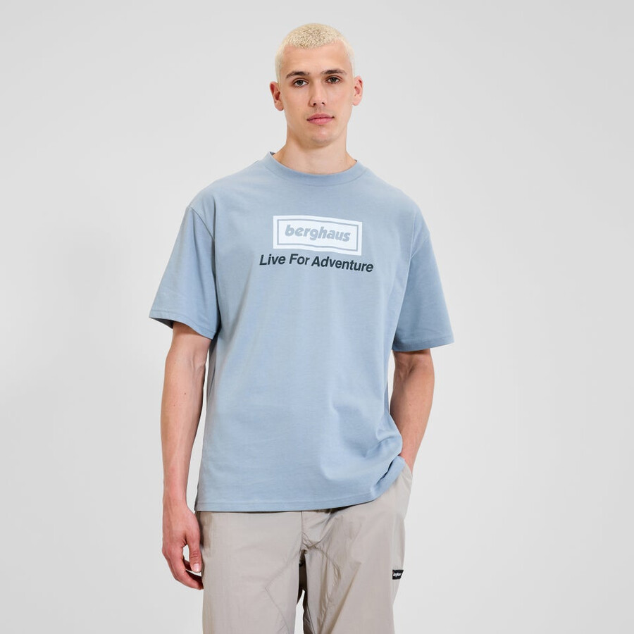 unisex-abenteuer-tour mit tee - grey blue berghaus