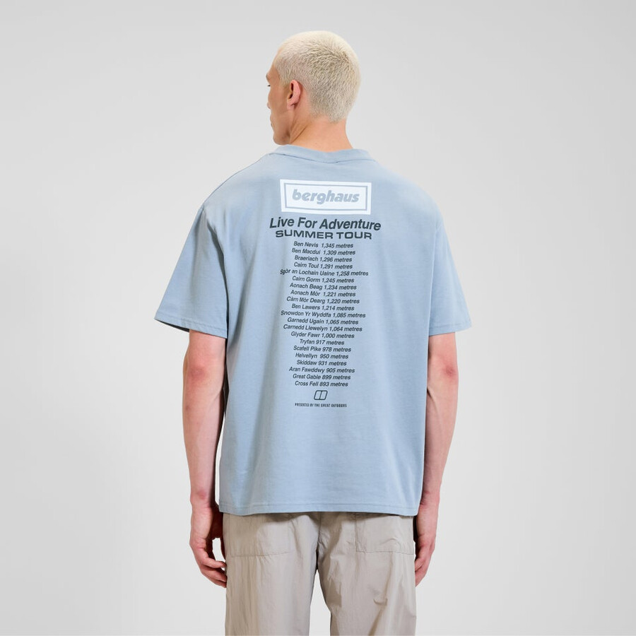 unisex-abenteuer-tour mit tee - grey blue berghaus