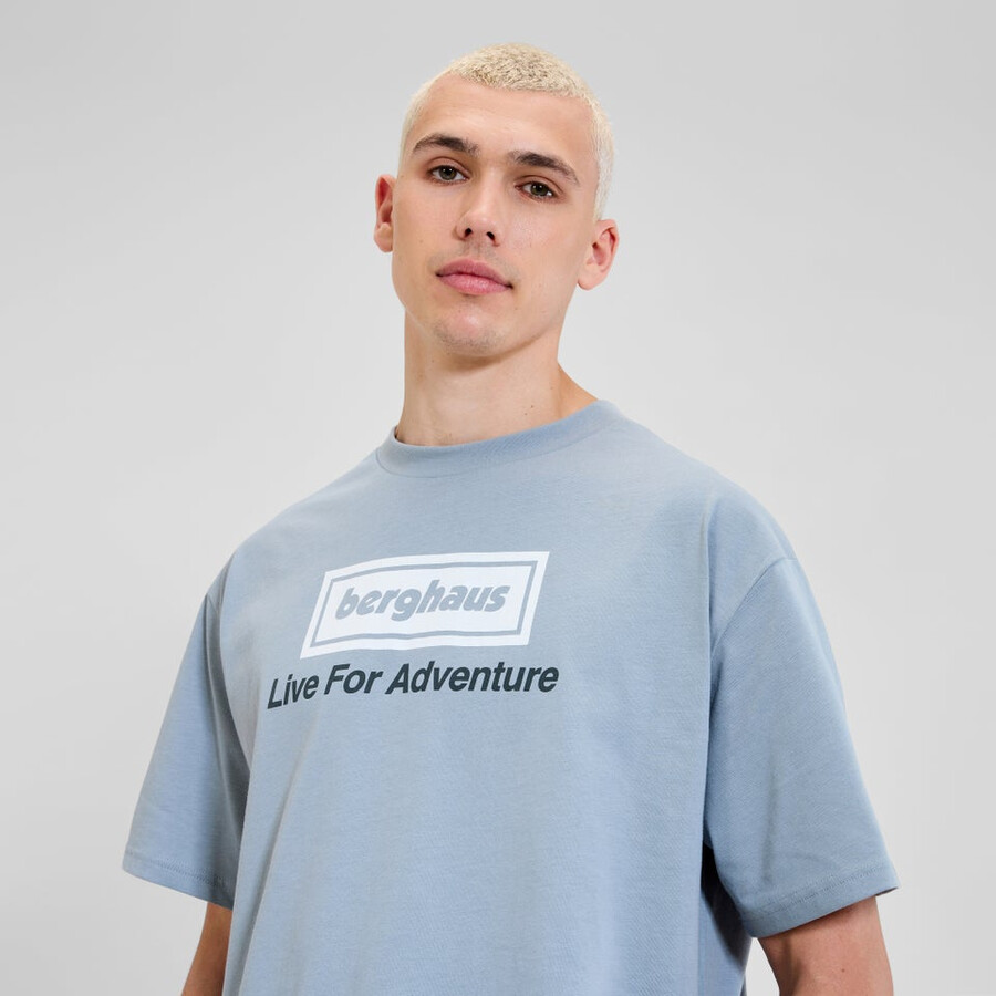 unisex-abenteuer-tour mit tee - grey blue berghaus