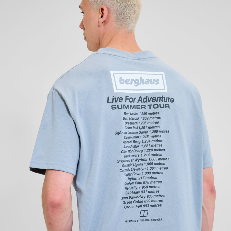 unisex-abenteuer-tour mit tee - grey blue berghaus