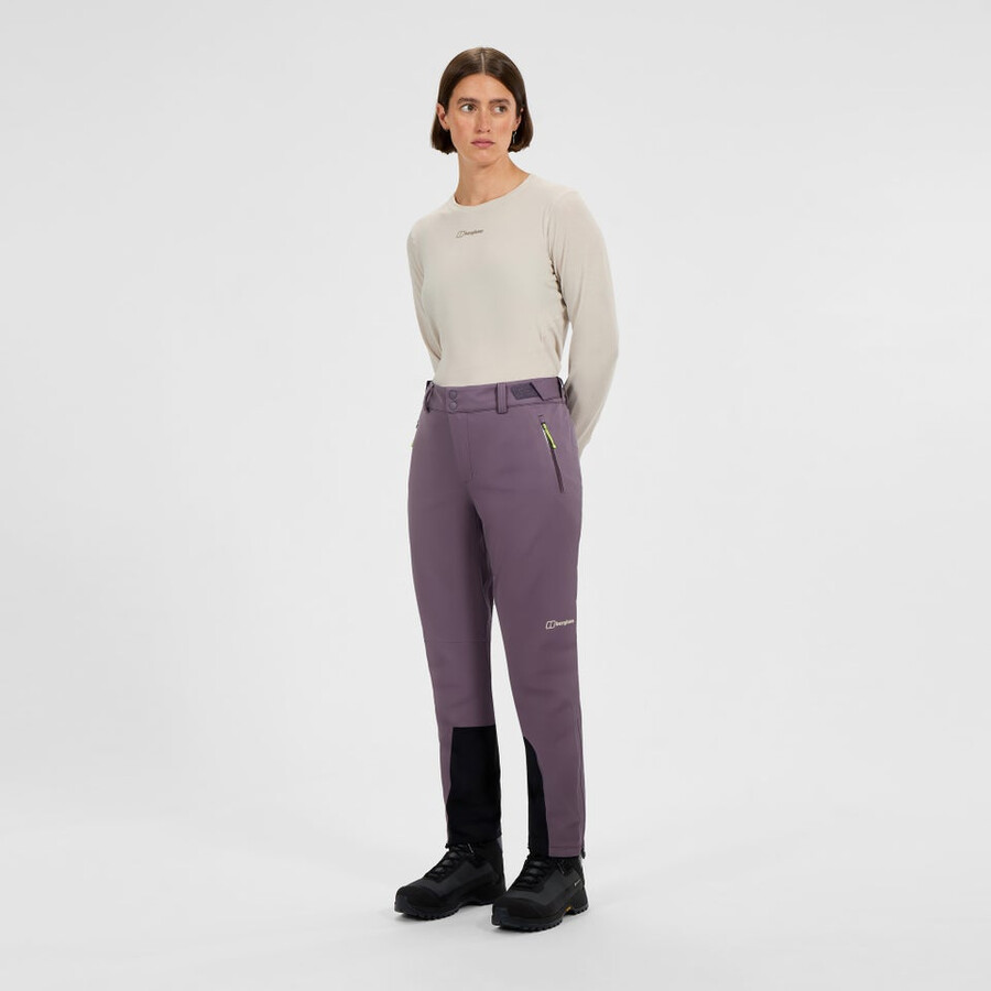 frauen s ridge-roamer softshell pant lila berghaus